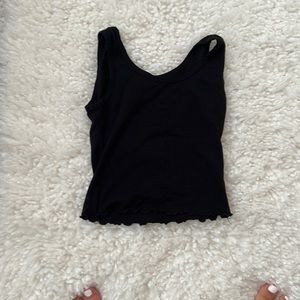 Black tank top ribbed edge